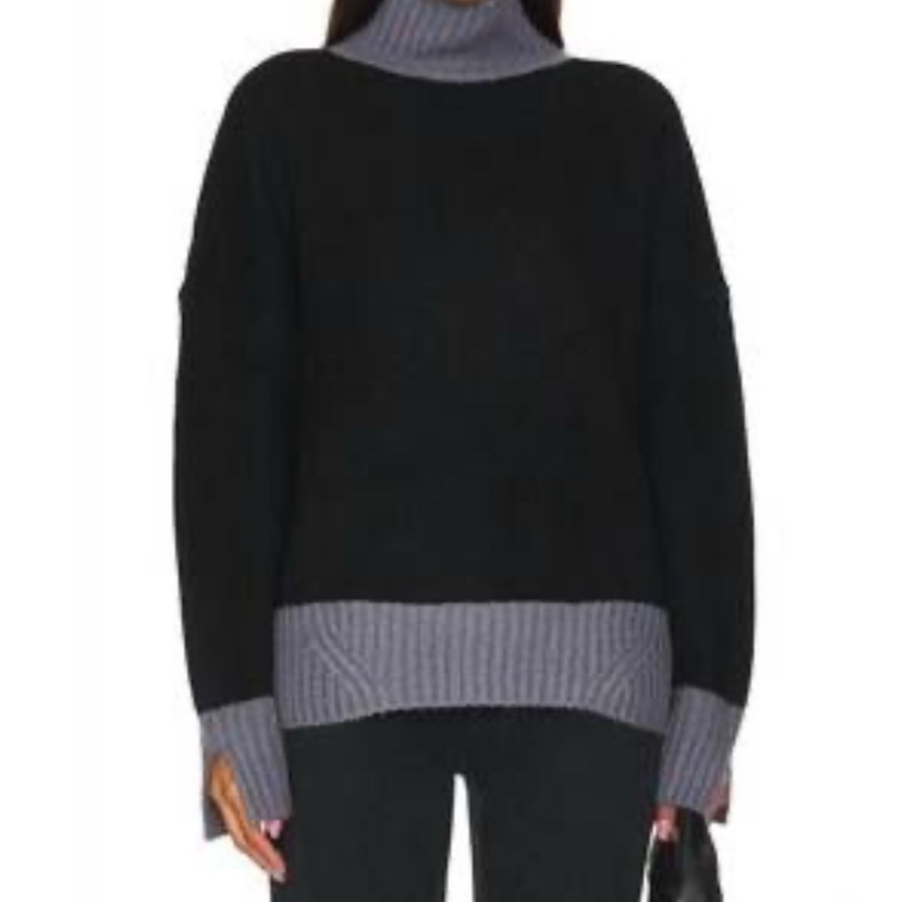Favorite Daughter Cashmere Marino Wool Andi Sweater M NWOT Black/Gray